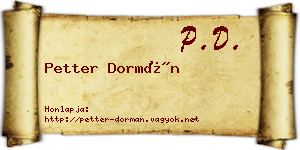 Petter Dormán névjegykártya